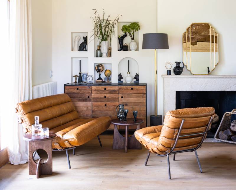 À l'achat, un fauteuil en cuir vintage de la marque Chehoma.
