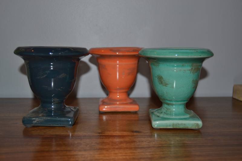 Achat mini vasque en céramique couleur orange, bleu ou verte de chez Chehoma