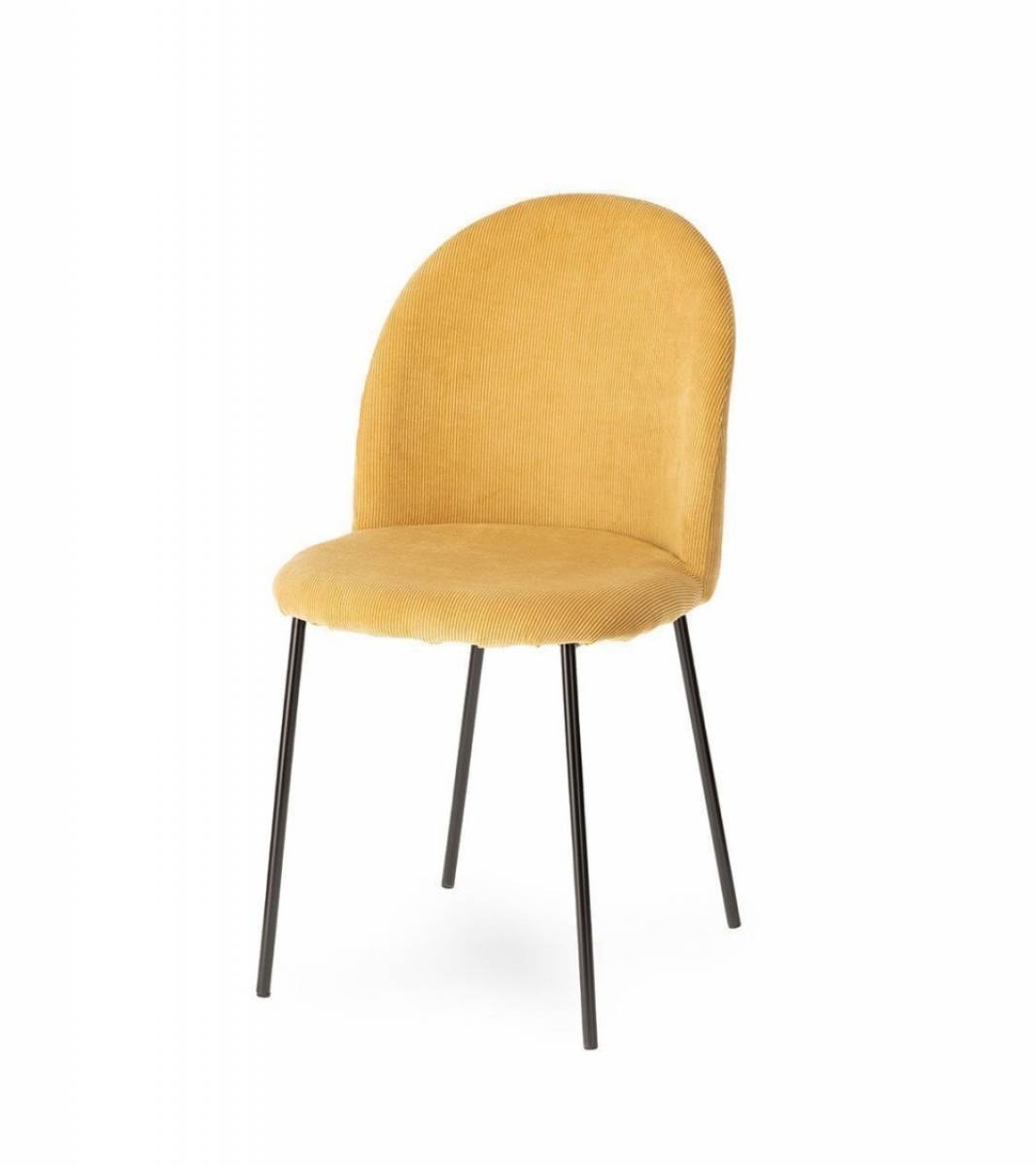 Chaise Abba Moutarde en Velours Côtelé, Design Mid-Century Confortable par Athezza