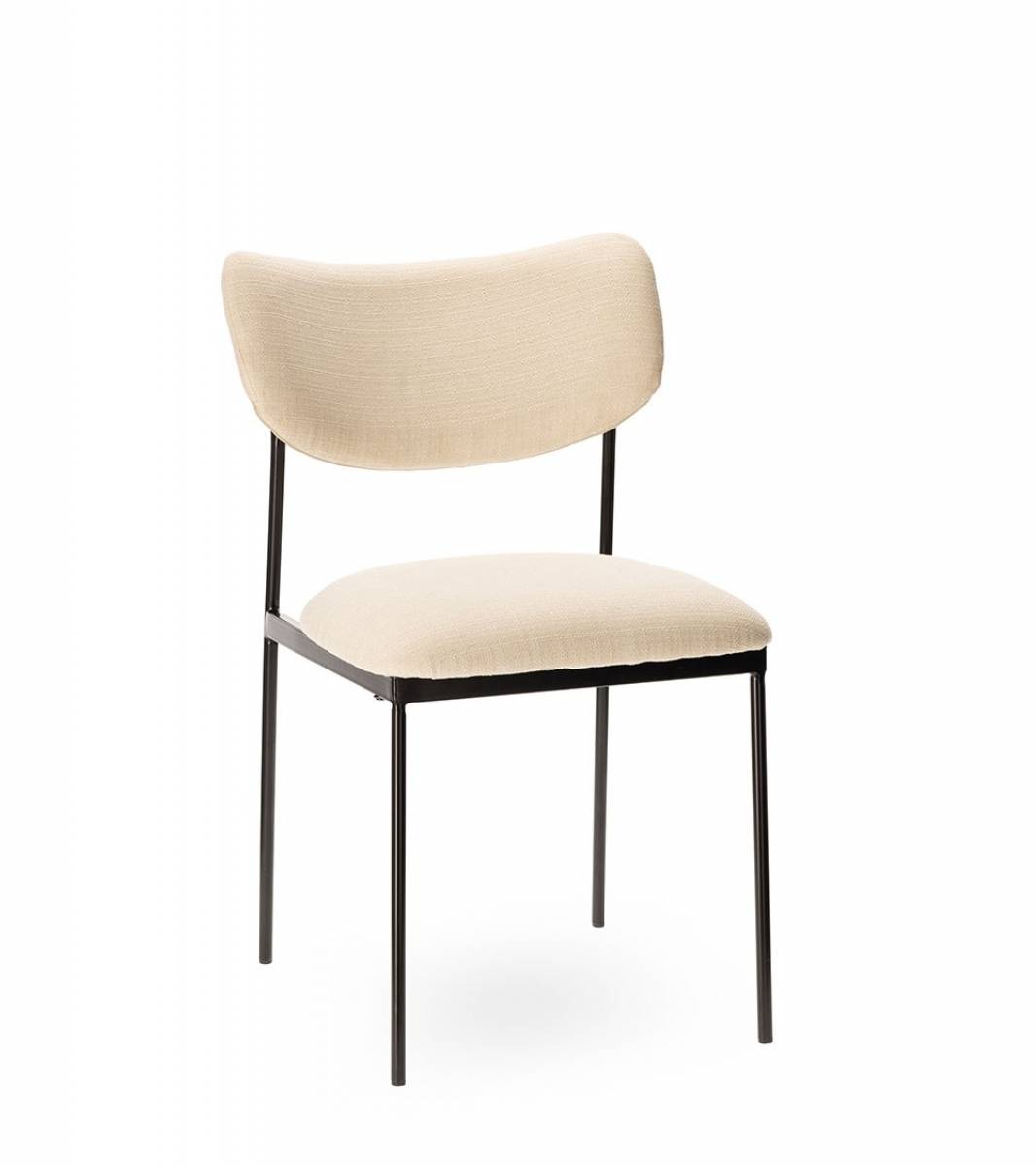 Chaise beige avec pieds en metal noir Toulon